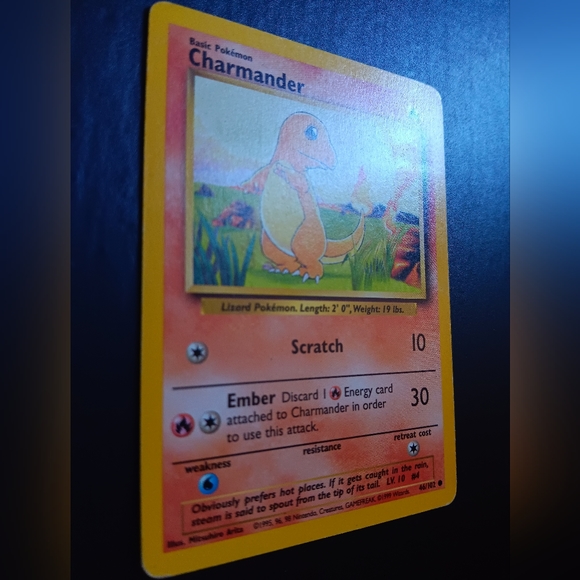 Charmander Pokemon Card - Base Set - NO. 46/102 Common Non-Holo - Picture 3 of 10